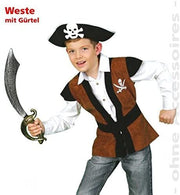 narrenwelt Kostüm Piratenweste Pirat Weste 104 mit Gürtel Oberteil Fasching Kinder-Kostüm