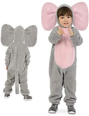 narrenwelt Kostüm Elefant Mausifant 1tlg. Overall mit Kapuze Plüsch Fasching Kinder-Kostüm Babykostüm Gr. 104 + 116