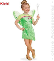 narrenwelt Fee Elfe Lilyane 104 - 128 Mädchen Kleid grün Pannesamt Kinder-Kostüm Fasching