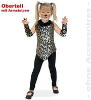 narrenwelt Kostüm Katze Minka  Kätzchen-Kleid Mädchen 3tlg Tier Kinder-Kostüm mit Stulpen Plüsch 116 - 140