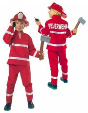 narrenwelt  Kinder-Kostüm Feuerwehr Feuewehrmann rot 2-tlg. Gr. 98-140