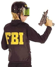 narrenwelt Kostüm FBI Weste Schutzweste Kinder schwarz Gr. 140 Fasching Karneval