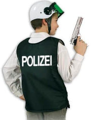narrenwelt Kostüm  Weste Polizei für Kinder schwarz Gr. 116 - 140