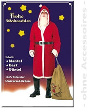 Nikolaus-Set Weihnachtsmann-Set 3tlg Mantel mit Kapuze, Bart und Gürtel Universalgröße