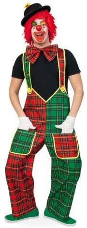 narrenwelt Kostüm Clownhose McCheck Latzhose rot-grün Gr. M - XXXL Clown Unisex