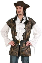 Pirat Jack Sparrow Piraten Oberteil Weste Herren Kostüm Gr L