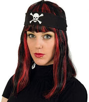 narrenwelt Perücke Pirat Piratin mit Band Damen Kostüm Accessoires