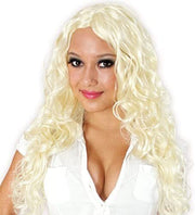 narrenwelt Perücke Danila hellblond lang gelockt mit Wellen Kostüm Accessoire