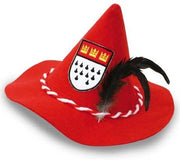 narrenwelt Hut Köln rot mit Wappen und Feder