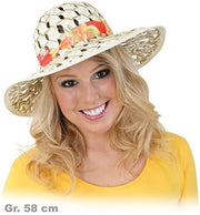 narrenwelt Strohhut Damenhut Carribean Hut Sommerhut Kostüm Accessoires