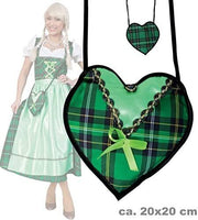 narrenwelt Dirndl Tasche Herz Karo grün Dirndltasche Trachtentasche Bayern Fest Wiesn Accessoires 2808