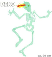 Skelett leuchtend Halloween nachtleuchtend blinkend Deko Leuchtskelett Leucht-Skelett ca 90 cm hoch