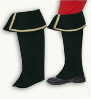 narrenwelt Gamaschen Stiefel Stulpen schwarz mit Goldbordüre