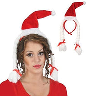 narrenwelt Haarreif mit Zöpfen Nikolaus Mütze Weihnachtsmütze Kostüm Accessoires