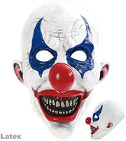 narrenwelt Horrorclown Horror Clown Maske  Dreiviertelmaske Latex Halloween Dracula Vampir Geister