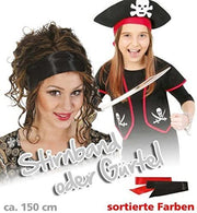 Haarband und Gürtel für Erwachene und Kinder Headband Belt ca.150 cm Accessoires rot oder schwarz