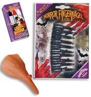 narrenwelt Hexen Set Hexenset 3tlg Set: Hexen-Nase Fingernägel Schminkstifte Halloween Motto Party Accessoire