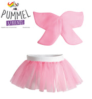 narrenwelt Einhorn Set Kleid Mädchen 3tlg Set Pummel & Friends Tüllrock+Flügeln+Schweif 98