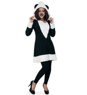 narrenwelt Kostüm Kostüm Panda Damen Kleid mit Kapuze Göße 36 - 44