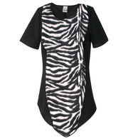 narrenwelt Kostüm Zebra Kleid Big Stripes mit Plüsch 1tlg Damen Longshirt Big Shirt Fasching Größe 46
