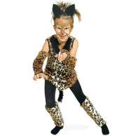 narrenwelt Kostüm Katze FELLI Kätzchen-Kleid Leo Mädchen Kinder-Kostüm Kleid mit Arm-und Beinstulpen Gr. 116 -164
