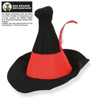 narrenwelt Hut Räuber Hotzenplotz mit Feder LIZENZ Räuberhut für Kinder Gr. 53