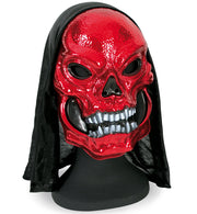 narrenwelt Schädelmaske mit Haube Halbmaske Schädel Halloween silber Universalgröße Erwachsene