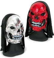 narrenwelt Schädelmaske mit Haube Schädelmaske Halloween rot Universalgröße Erwachsene