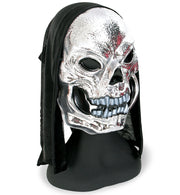 narrenwelt Schädelmaske mit Haube Schädelmaske Halloween rot Universalgröße Erwachsene