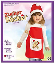 narrenwelt Zuckerbäcker 2tlg Set Schürze mit Nikolaus - Bommelmütze Gr. 104-116