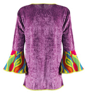 narrenwelt Hippie Oberteil gelb mit Fransen, Bindeschnur  1-tlg Größe: 38