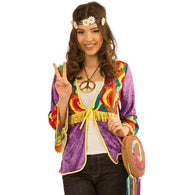 narrenwelt Hippie Oberteil lila mit Fransen, Bindeschnur  1-tlg Größe: 38