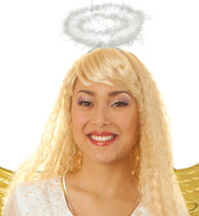 narrenwelt Heiligenschein blinkend weiss mit 3 Blinkmodi und 10 LED inkl Batterie Engel Kostüm Accessoires