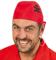 narrenwelt Piraten Bandana Kopftuch Haube Piratenhut Piratenhaube rot