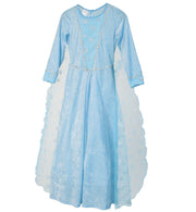 narrenwelt Kostüm EISPRINZESSIN Kleid mit abnehmbarer Schleppe Mädchen Gr. 104-140