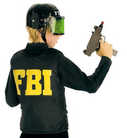 narrenwelt Kostüm FBI Weste Schutzweste Kinder schwarz Gr. 140 Fasching Karneval