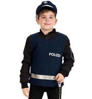 narrenwelt Polizei Weste blau mit Klettverschluss Kinder Spielweste Polizist Polizeiweste 116 - 152
