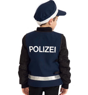narrenwelt Polizei Weste blau mit Klettverschluss Kinder Spielweste Polizist Polizeiweste 116 - 152