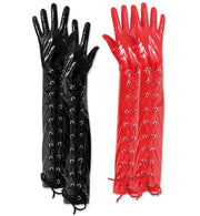 narrenwelt Lack Handschuhe Lackhandschuhe ca. 52 cm lang rot