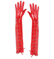 narrenwelt Lack Handschuhe Lackhandschuhe ca. 52 cm lang rot