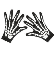 narrenwelt SKELETT-HANDSCHUH schwarz Skeletthandschuh Handschuhe Skelett Kostüm Accessoires