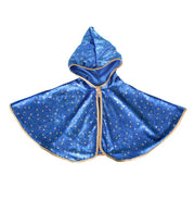 narrenwelt Kostüm Zauberer Kinder Cape Kleiner Zauberer mit Kapuze und Goldsternen Kleinkind Babykostüm Gr 86 + 92