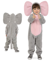narrenwelt Kostüm Elefant Mausifant 1tlg. Overall mit Kapuze Plüsch Fasching Kinder-Kostüm Babykostüm Gr. 104 + 116