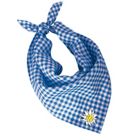 narrenwelt Dreiecktuch blau/weiß mit Edelweiß Trachtentuch Halstuch Karotuch Bayern Fest Oktober