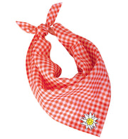 narrenwelt Dreiecktuch rot/weiß mit Edelweiß Trachtentuch Halstuch Karotuch Bayern Fest Oktober