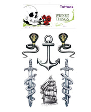 narrenwelt Tattoo Wicked Things Gothic  Hexen Halloween Día de Muertos Haut Aufkleber