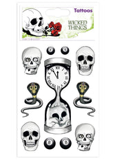 narrenwelt Tattoo Wicked Things Gothic  Hexen Halloween Día de Muertos Haut Aufkleber