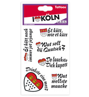 narrenwelt Tattoo I love Köln Haut Aufkleber mit Köln Wappen sortierte Motive