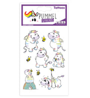 narrenwelt Tattoo Pummel Einhorn  Party Time  Haut Aufkleber LIZENZ sortierte Motive