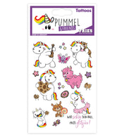 narrenwelt Tattoo Pummel Einhorn  Party Time  Haut Aufkleber LIZENZ sortierte Motive